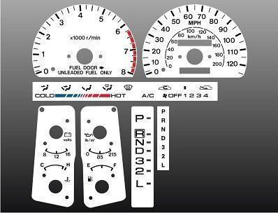 1994-1997 isuzu rodeo trooper instrument cluster white face gauges 94-97