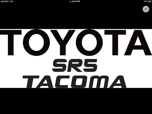 Toyota truck tailgate decal sticker sr5 tacoma silver color