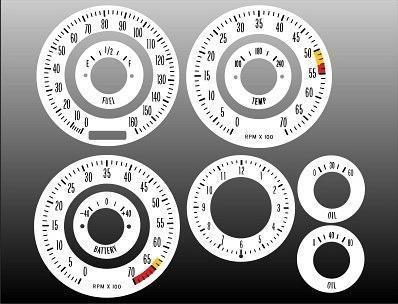 1963-1964 chevrolet corvette instrument cluster white face gauges 63-64