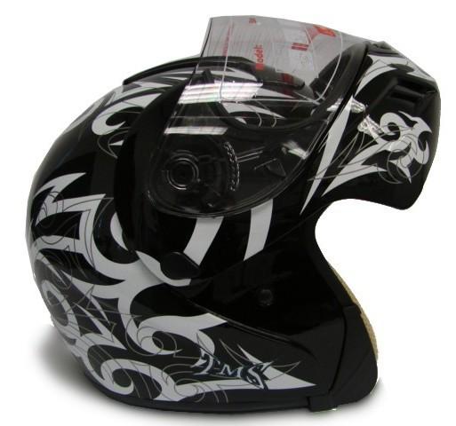 Black modular flip up full face motorcycle helmet dot~l