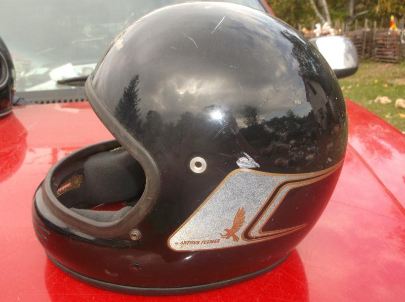 Vintage arthur fulmer eagle af50 dot motorcycle helmet black reflectors fullface