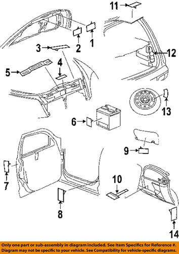 Chrysler oem 5058076aa labels-ac label