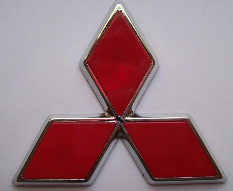 Mitsubishi red chrome 79 mm 3" 1/8 inches emblem badge sticker star grille trunk