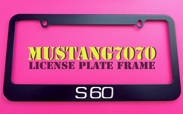 1 brand new s60 black metal license plate frame + screw caps