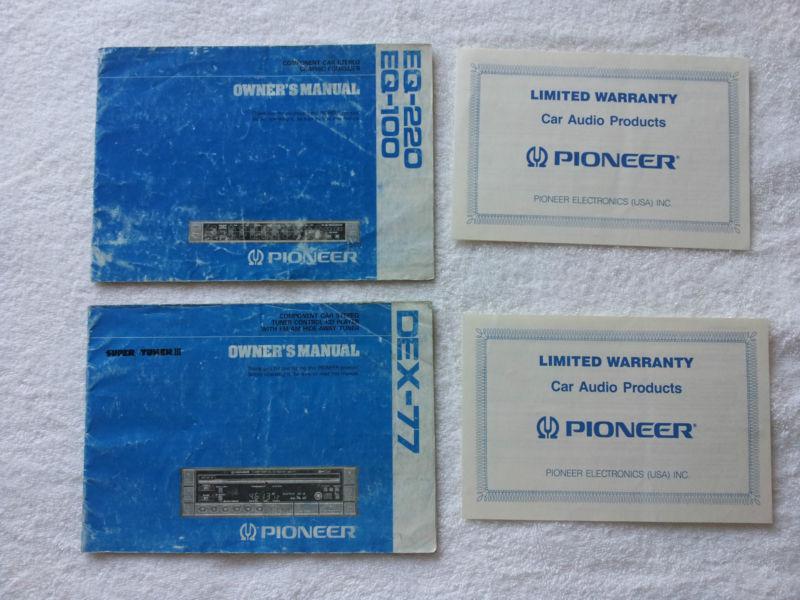 Very rare shelby lancer dex-77, eq-220, eq-100 owner's manuals + warranty cards