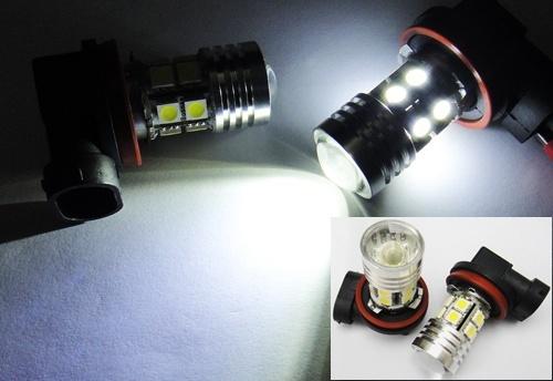 2x h11 cree high power led projector fog light lamp bulb headlight 12 smd white