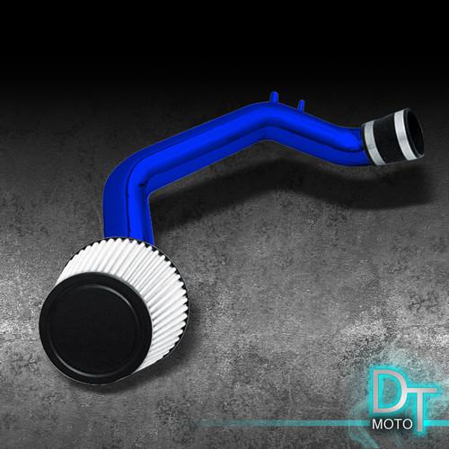 Stainless washable cone filter + cold air intake 03-06 accord 4cyl blue aluminum