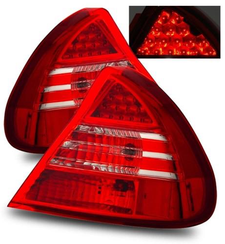 99-02 mitsubishi mirage de/ls euro red clear led tail lights rear replacement