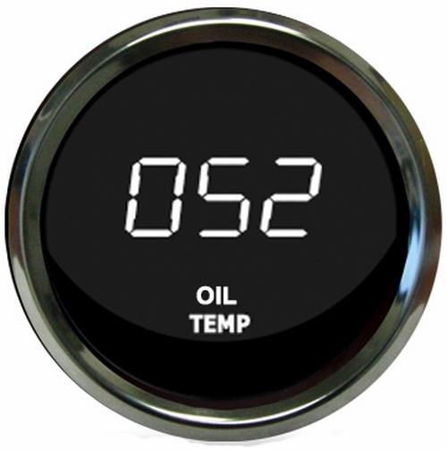 Digital oil temperature gauge white / chrome bezel intellitronix ms9108-w usa