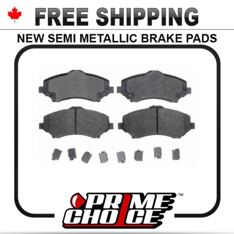 New premium complete set of front metallic disc brake pads with shims