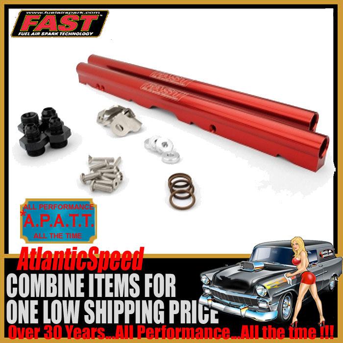 Fast lsxrt 4.8 5.3 6.0l & ls ls1 ls2 ls6 red billet high flow fuel rail kit