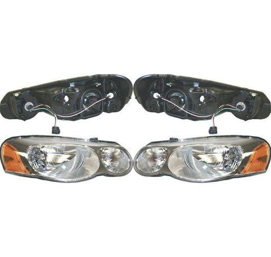 04-06 chrysler sebring sedan headlights headlamps pair set left lh & right rh