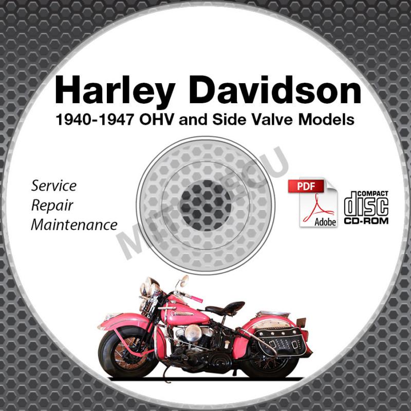 1940-1947 harley davidson knucklehead flathead service manual cd rom shop repair