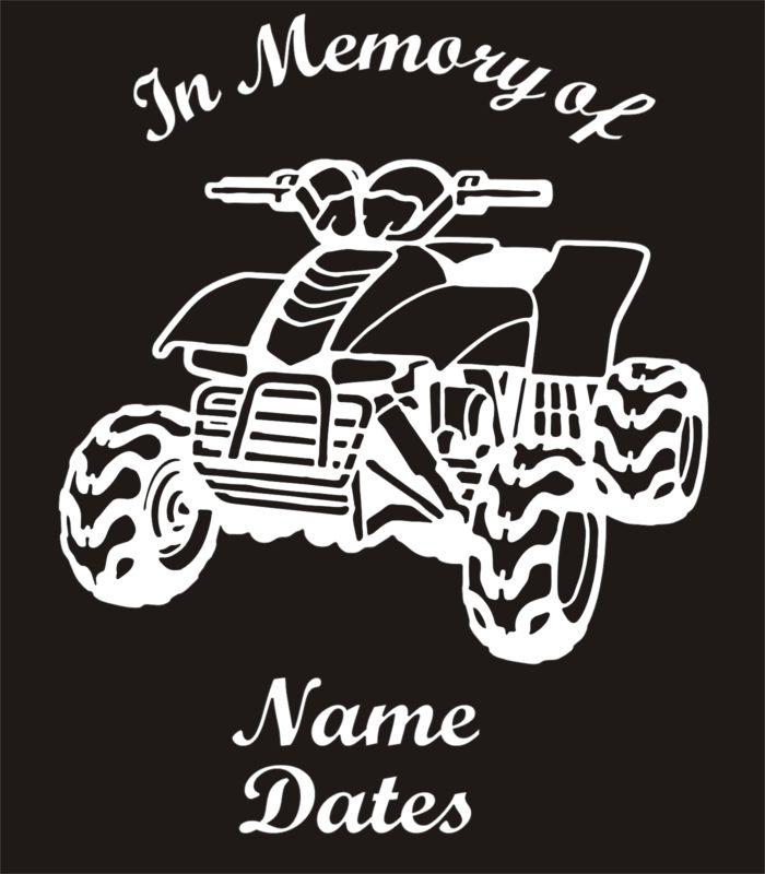 In memory of 4 wheeler quad rider vinyl decal sticker qty 4