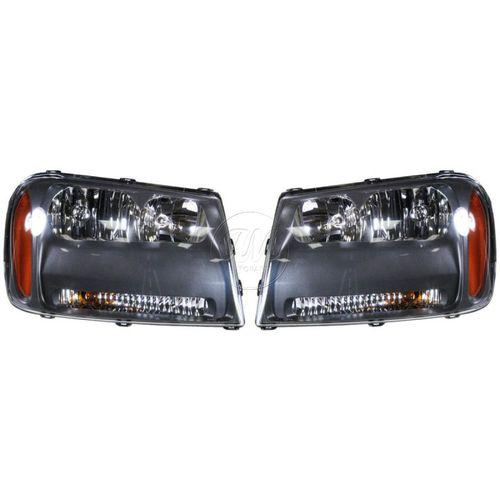 Headlights headlamps lh & rh pair set for 06-09 chevy trailblazer