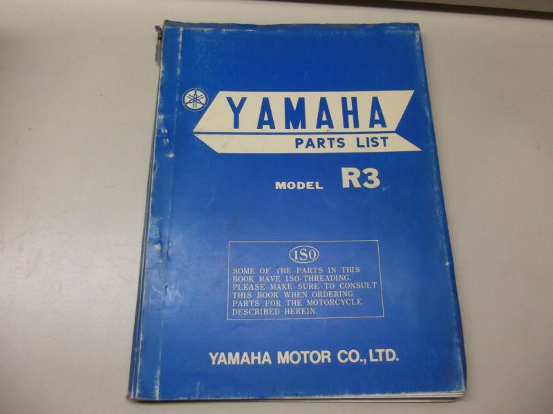 Yamaha  model r3  parts list yamaha motor co.,ltd motorcycle literature