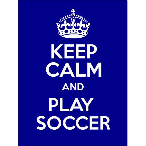 Keep calm and play soccer kcco car window bumper sticker 5" x 3"