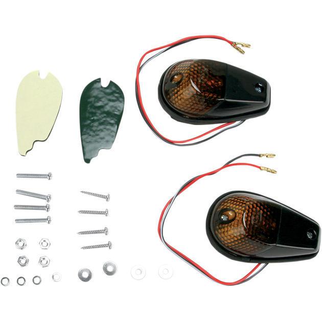 K&s flush mount marker light set single filament black smoke