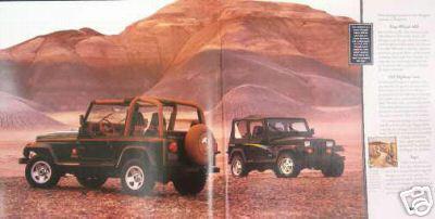 1995 jeep wrangler, cherokee brochure