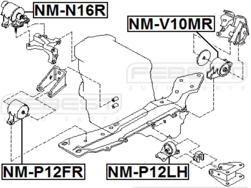 Left engine mount - nissan primera p12 2001-2007 oem 11220-au301