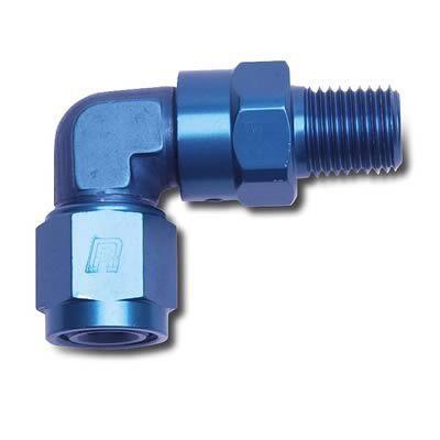 Russell an to npt adapter fitting -12 an female-3/4 in. npt male swivel blue