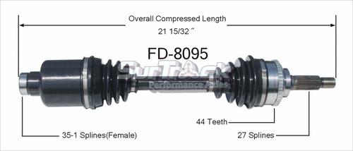 Surtrack perf axles fd-8095 cv half-shaft assembly-new cv axle shaft