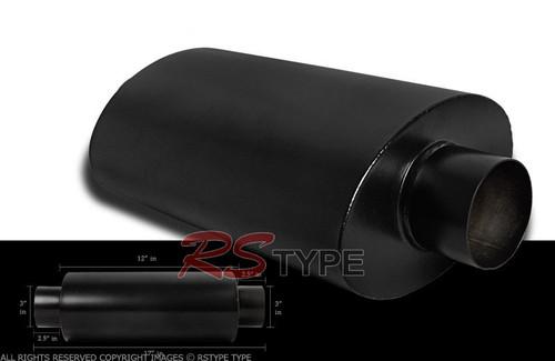 3" inlet / outlet black coated stainless steel exhaust over muffler - no tip