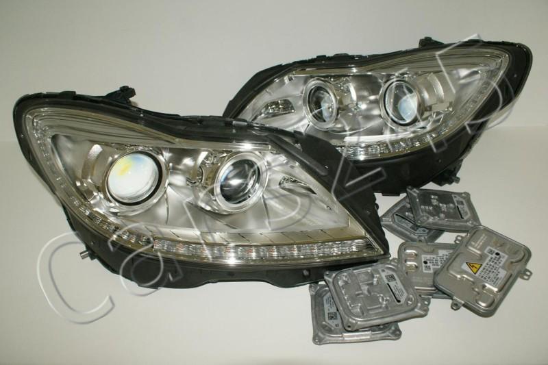 Mercedes cl class c216 facelift 2010- drl led afs xenon headlights with ecu set