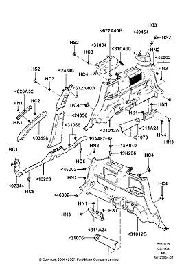 5f9z7431005aaa panel assy "c" pillar inner 07 freestyle