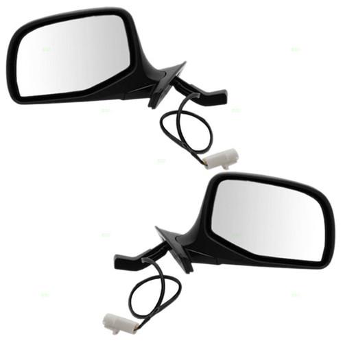 New pair set power side view mirror glass black/chrome housing paddle type ford