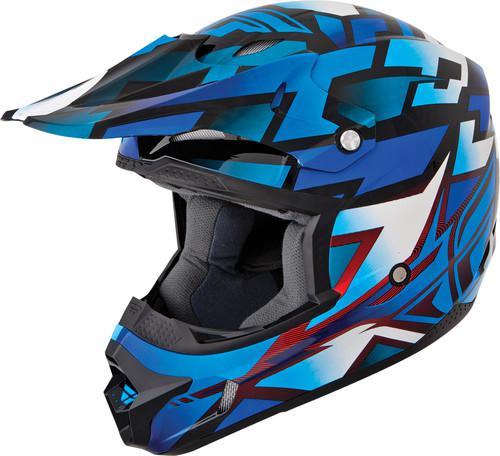 Fly racing kinetic block out motorcycle helmet blue/black x-large