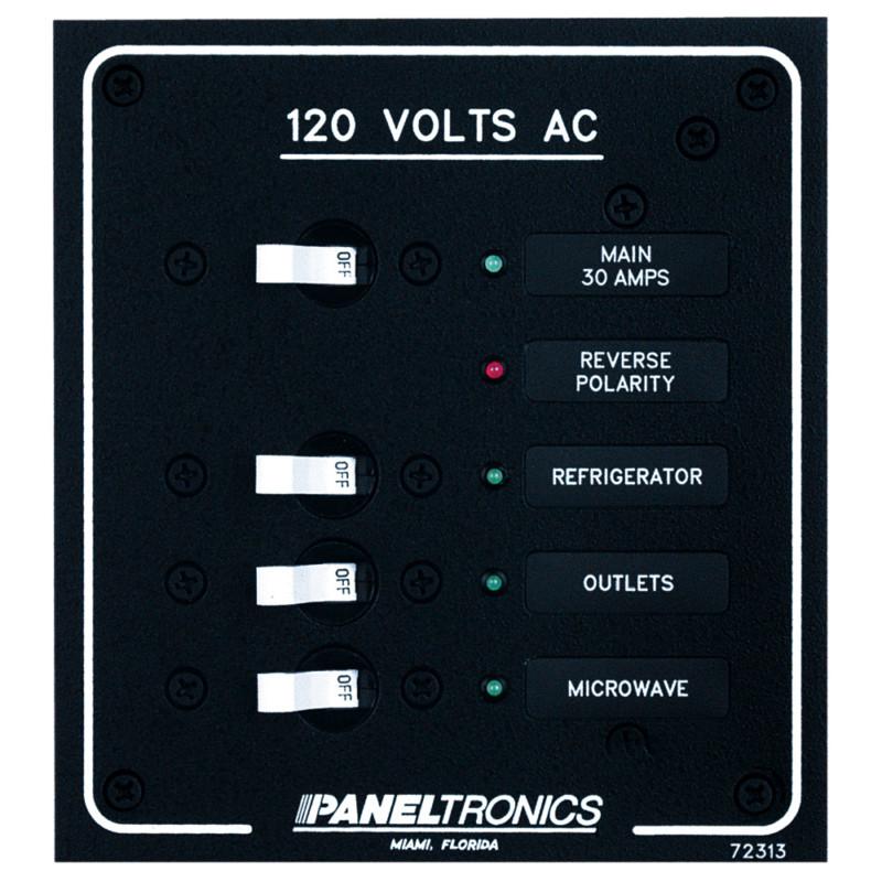 Paneltronics standard ac 3 position breaker panel & main w/leds 9972313b