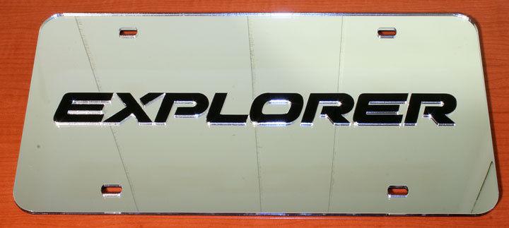 Explorer chrome mirror license plate acrylic tag ford