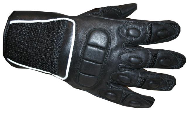 Womens black mesh leather motorcycle pu gloves xl