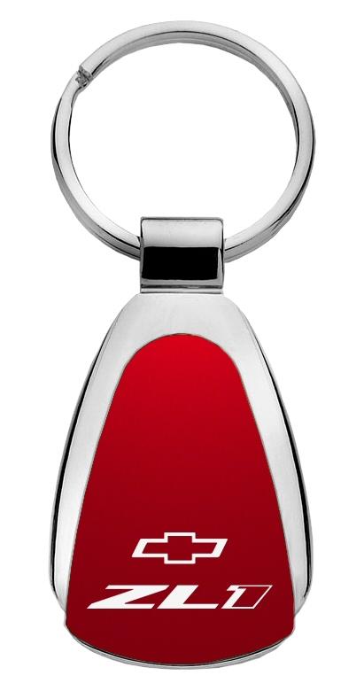 Chevrolet camaro red tear drop metal key chain ring tag key fob logo lanyard