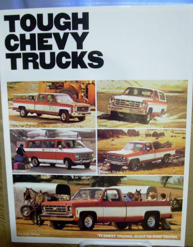 Nos 1977 77 chevy chevrolet truck crew cab blazer van dealership sales brochure