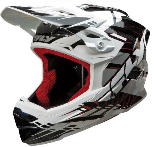 Fly racing default youth graphic motorcycle helmet black/white small