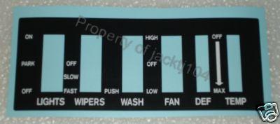 1966-73 new jeepster commando switch panel overlay decal, blemished