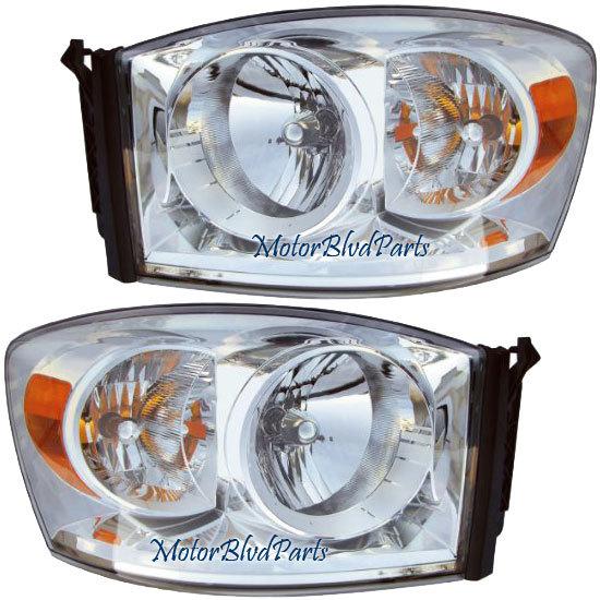 07-09 dodge r1500 r2500 r3500 headlamps headlights pair