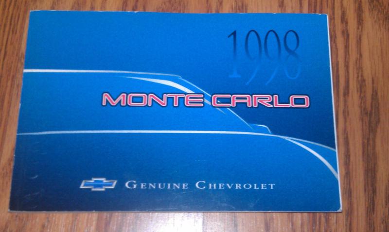 1998 chevrolet monte carlo owners manual / 98 chevy monte carlo owner's manual 