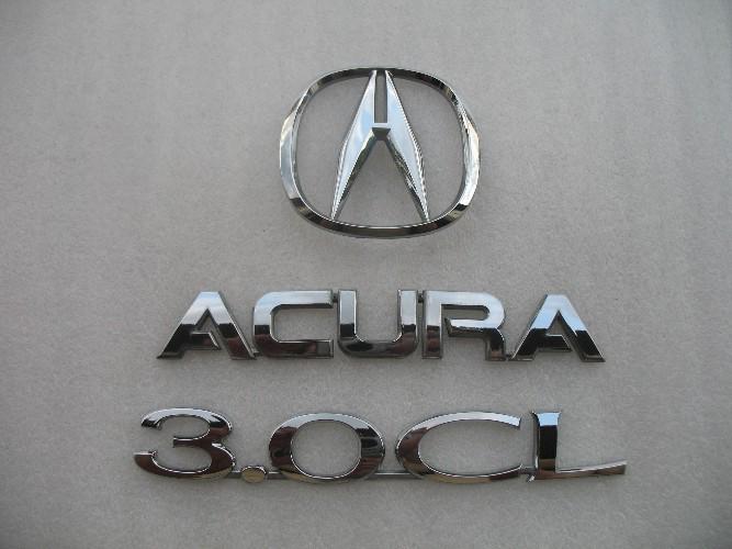 1997 1998 1999 acura 3.0cl cl rear trunk chrome emblem logo decal badge sign set