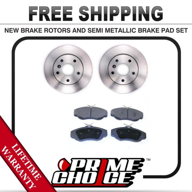 Front kit (2) brake rotors and (1 set) premium brake pads with lifetime warranty