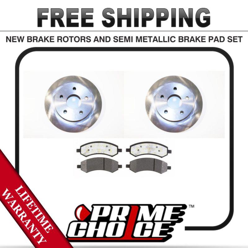 Front kit (2) brake rotors and (1 set) premium brake pads with lifetime warranty