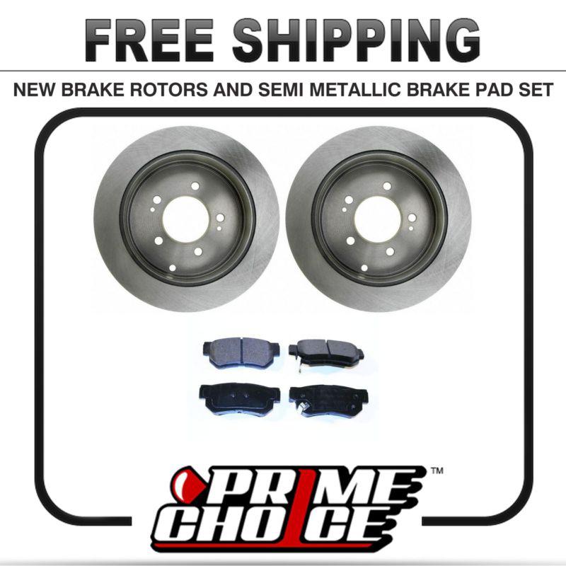 Premium rear metallic brake pads and disc rotors complete kit left & right pair