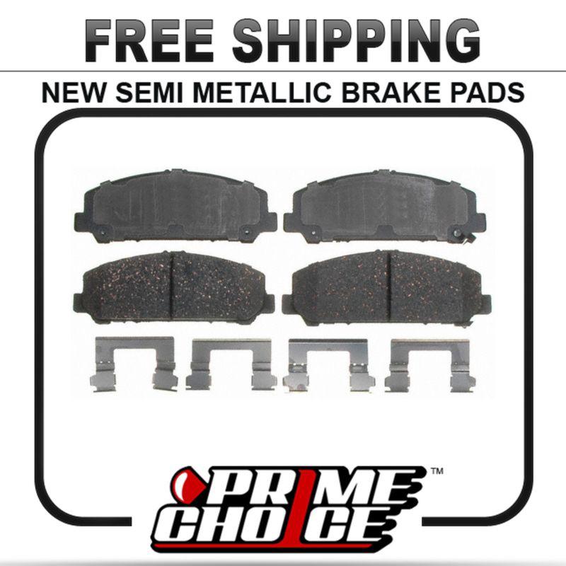 New premium complete set of front metallic disc brake pads with shims