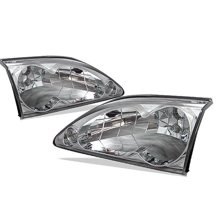 94 95 96 97 98 ford mustang cobra headlight chrome housing front headlamps pair 