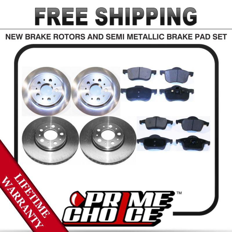 Front + rear kit (4) brake rotors & (8) brake pads with lifetime warranty