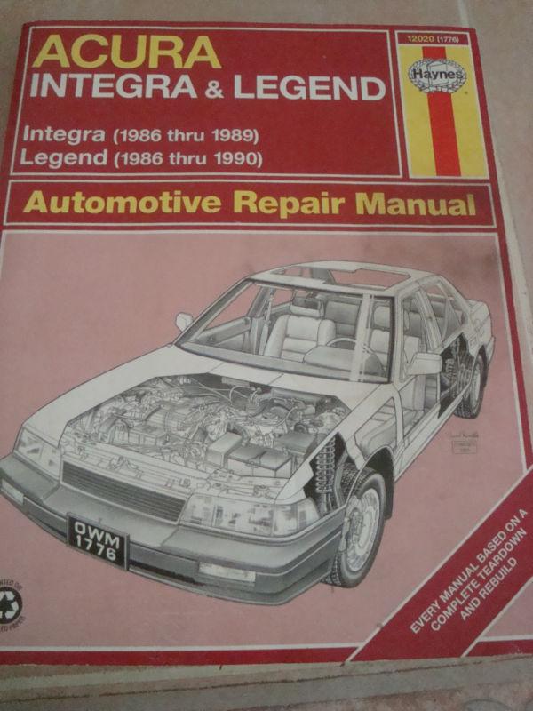 Haynes automotive repair manual acura integra 86-89 & legend 86-90