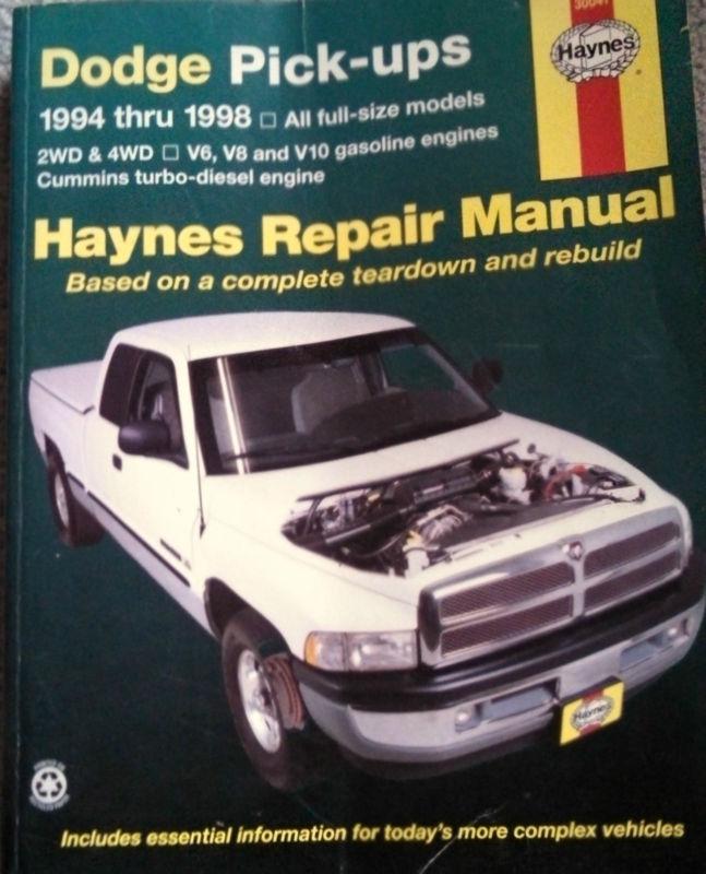 Haynes repair manual 1994 - 1998 dodge pick-ups 2wd 4wd v6 v8 v10  