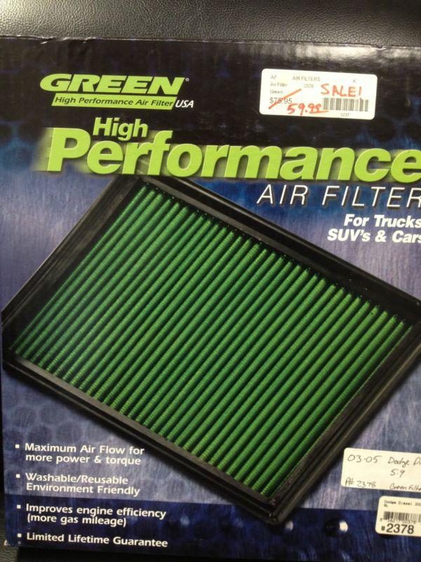 New green high performance air filter #2378 2003-10 dodge cummins diesel 5.9l